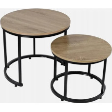 2 kohvilauda, diivanilaud, elutoa laud, ümmargune (Sonoma tamm)
