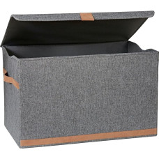 LOVE IT STORE IT Premium hoiukast kaanega suur - linikarbi - puiduga tugevdatud - eriti stabiilne - hall - 62 x 37,5 x 39 cm