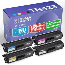 BLACK POINT Premium toonerite komplekt 4 komplekti, mis ühildub TN423 TN421 TN-423BK TN-423C TN-423M TN-423Y TN-421BK TN423BK jaoks Brother MFC-L8690CDW MFC-L8900CDW DCP-L8410CDW HL-L8260CDW HL-L833 60CDCDW