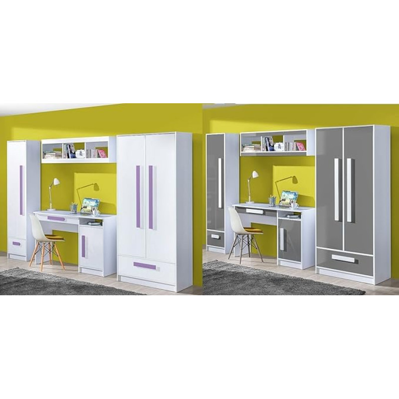 QMM TraumMoebel lastetuba Täielik Gerome komplekt A 4 värvi frondid Kõrgläikega kabinetilaua püstine riiul seinariiul Uus