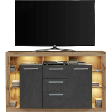 trendteam smart living - Sideboard kapp elutoa kapp Small - Living - Rock - kokkupandud mõõtmed (B x K x S) 150 x 90 x 40 cm - Värv Wotan Tamme Matera - 182687048