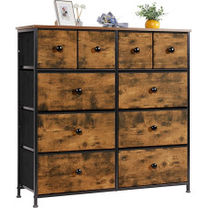 LYNCOHOME riidest sahtlitega kapp, 10 riidest sahtlitega küljepink, sahtlikapp, organiseerimismööbel kööki, kontorisse, koridori, TV-kapp sahtlitega