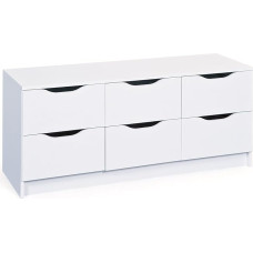 Inter Link sahtlikapp - 6 sahtlit - Sahtlikapp - Külgkapp - Sideboard - Melamiinkattega - Valge - Sahtlid sisseehitatud käepidemetega - Westphalen 6