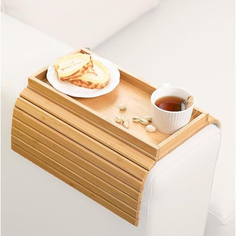 Sofa Tray Sofa Tray Armrest Sofa Armrest Tray Sofa Shelf Table for Couch Sofa Armrest Tray Table Non-Slip Sofa Table Couch Drink Holder for Snacks, Mobile Phone, Control, Cups, Foldable