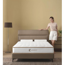 KOANTTI 160 x 200 cm Mattress, Pocket Spring Mattress with Breathable Foam and Single Pocket Spring, Medium Firm, Orthopaedic Spring Mattress, White Mattress