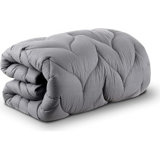 Sonive Mattress Protector Covers, Grey, Soft Topper 160 x 200 cm, with Nanotex Additives, Mattress Topper with 30 cm Deep Pockets, Thick, Breathable, for Students