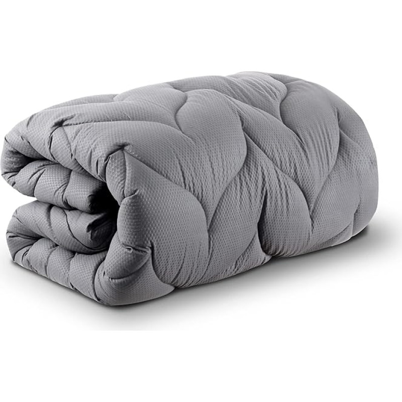 Sonive Mattress Protector Covers, Grey, Soft Topper 160 x 200 cm, with Nanotex Additives, Mattress Topper with 30 cm Deep Pockets, Thick, Breathable, for Students