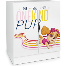 Leomark White Wardrobe for Children, Cupboard, 60 x 42 x 78 cm (H) with Height-Adjustable Shelves, Modern Children's Cabinet with UV Print, Storage Cabinet, Ideal for Children's Room (Paw Patrol 06)