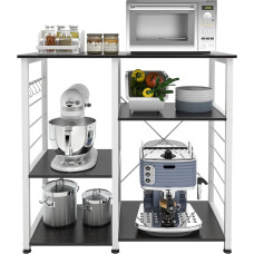 soges Kitchen Rack Baker's Rack Microwave Stand Kitchen Island Storage Trolley Black 80cm