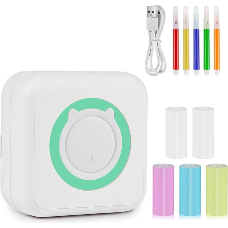 GuKKK Mini Printer, Mobile Photo Printer, Portable Mini Photo Printer, Wireless Photo Printer, Thermal Printer, Smartphone Bluetooth Printer, for Learning Aid, Learning Notes, Journal, Notes, Journal,