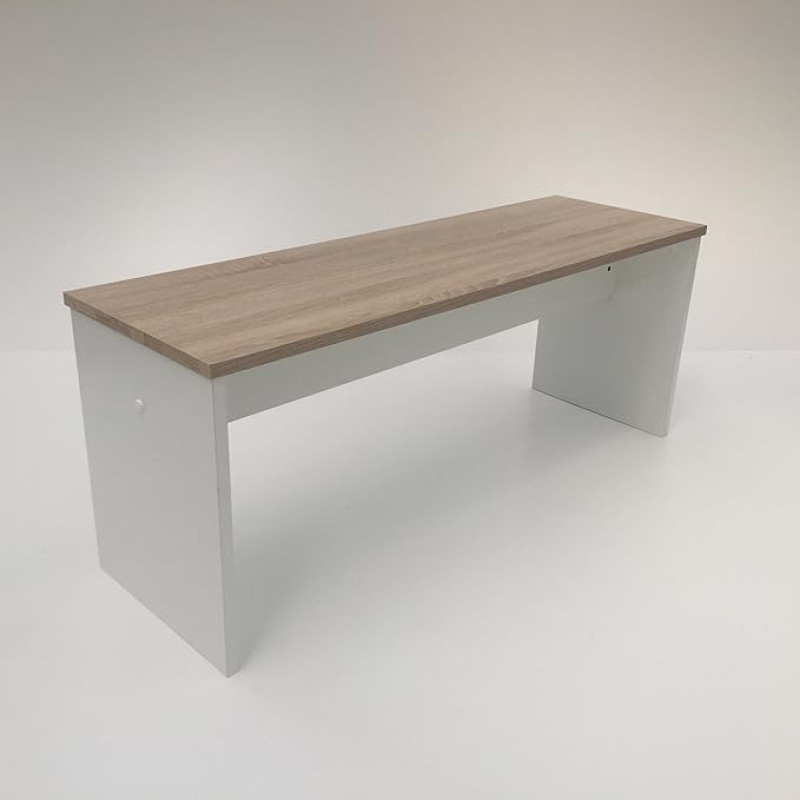Möbel SD Sonoma Bench Light Oak Rough-Sawn / White Solid Wood Look Edge