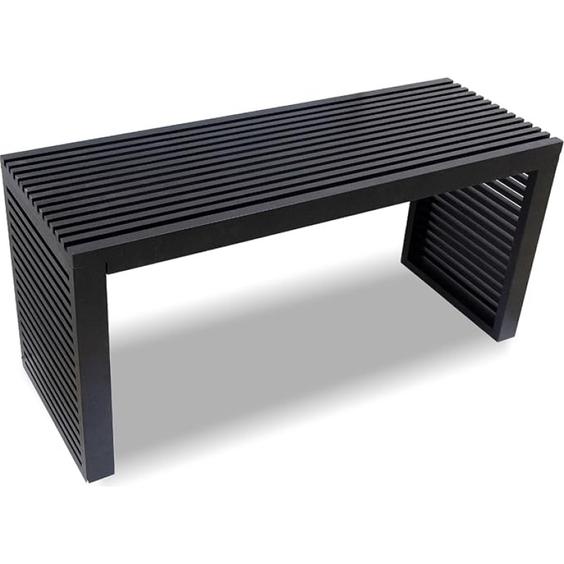 Yikaroeli Bamboo Dining Bench 35 Inch Entrance Bench for Dining Room Living Room Bedroom Bed End Black