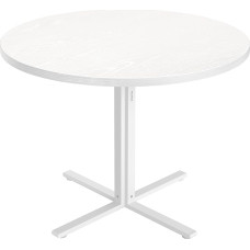 VASAGLE Round Dining Table Small Kitchen Table for 4 People Country Style Water Resistant Surface 80cm D 74.8cm H for Dining Room Living Room Snow White KDT082W01
