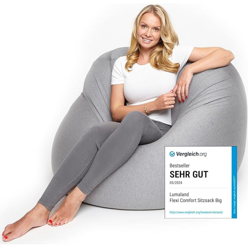 Lumaland Flexi Comfort Bean Bag, Premium Bean Bag Seat Cushion in Various Sizes and Colours
