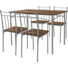 ML-Design Dining Table with 4 Chairs, Vintage, Dining Set 5-Piece for 4 People, Wood, Dining Room Chairs with Metal Legs, Kitchen Table Set, Dining Room Set, Dining Room Set, Dining Room Set for