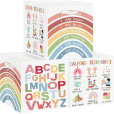 Clastyle Pack of 3 Learning Education Children's Storage Box Fabric for Kallax Foldable Storage Basket Small Boys Girls Cupboard Organiser Wardrobe for Shelf, Rainbow, 30 x 30 x 30 cm