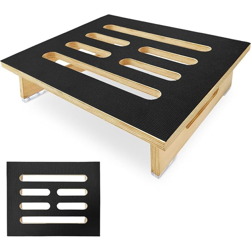 Wooden Step Stool, Wooden Footstool with Non-Slip Rubber Pad, Non-Slip Step, Portable Wooden Stool Step Stool for Indoor and Outdoor Use, Kitchen, Bedside Table and More, Natural