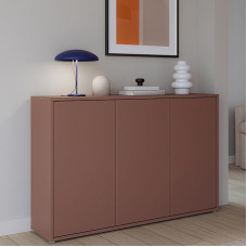 Forte Alice Springs Chest of Drawers 150 155 Large Sideboard with 3 Cabinet Doors Living Room Bedroom Wood Composite Terracotta 61