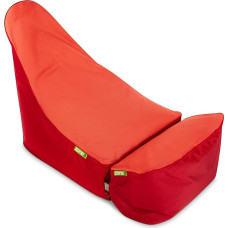 Green Bean Zone3 Set of 2 Gaming Bean Bags with Add-On Stool, 120 x 55 x 75 cm, 150 L Filling, Water-Repellent, Washable, Gaming Chair Seat Cushion for Children and Adults, Red