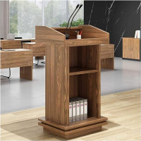 Solid Wood Pulpit for Churches - Podium, Wooden Stand, Lectern Stand with Storage Compartment, Standing Desk for Speakers, Lectern and Podiums for Classrooms, Offices, Restaurants