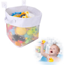 saerryor Badespielzeug Aufbewahrungsnetz Tasche, Badespielzeug Aufbewahrung Organizer, mit 2 leistungsstarken Saugnapf-Haken, Baby-Badespielzeughalter, Badespielzeug-Netz, für