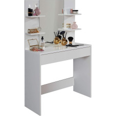 Trendteam Basix Smart Living Children's Bedroom Dressing Table Vanity Table with Lots of Storage Space 85 x 140 x 40 cm White
