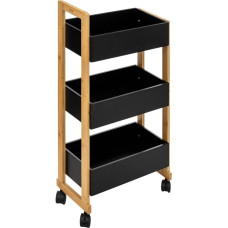 5five - Serving Trolley 3 Levels with Wheels Naturéo Acacia Black