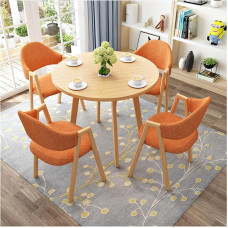 Modern Furniture Set with Blue A Chairs for Kitchen, Balcony, Living Room, Cafe, Office, Round Nesting Table and Chair Combination for Dining and Reception Area