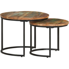 GCHDHAPB Tische, Akzenttische, Couchtische, Nisttische, 2 Stück, massives Altholz