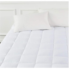 Amazon Basics Soft Mattress Topper with Microfibre Polyester Filling and Straps 160 x 200 x 30 cm White
