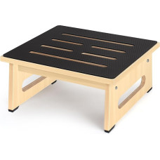 A Wooden Step Stool 8.7 Inch for Adults and Seniors with Non-Slip Rubber Pad Indoor Outdoor 450Ib Portable Wooden Stand for Bathroom, Kitchen, Bedside Table and More (Gulanmu)