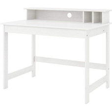 Inter Link - Desk made of solid pine wood - computer desk - workstation office table - robust, stable and timeless - with cable hole 110 x 68.50 x 76-91 cm - Hilda