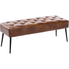 Duhome Bench with Buttons, Padded Upholstered Bench, Shoe Bench, Bed Bench, Stool for Entrance Area, Living Room, Bedroom, Hallway, Yellow Brown