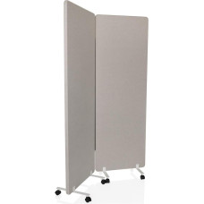 hjh OFFICE FLEXMIUT 1 Fabric Room Divider with Wheels and Gliders 177 x 60 cm Grey Set of 2