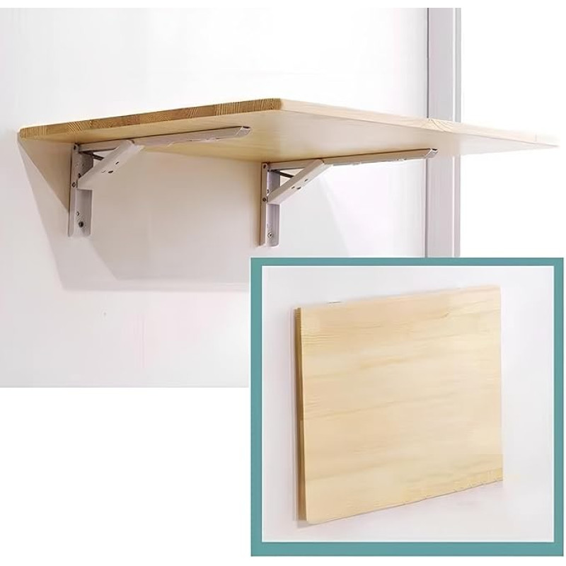 Faltbarer Wandtisch, 40 x 20 cm, Kiefernholz, Ess- und Arbeitsschreibtisch, platzsparend, Laptop-Schreibtisch, kompakter Bartisch für Zuhause und Büro, einfache Installation (80 x 40 cm)