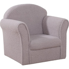 PWTJ Children's Sofa/Single Sofa with Teddy Fabric/Children's Chair for Nursery Furniture/Kid Padded Chair (Grey)