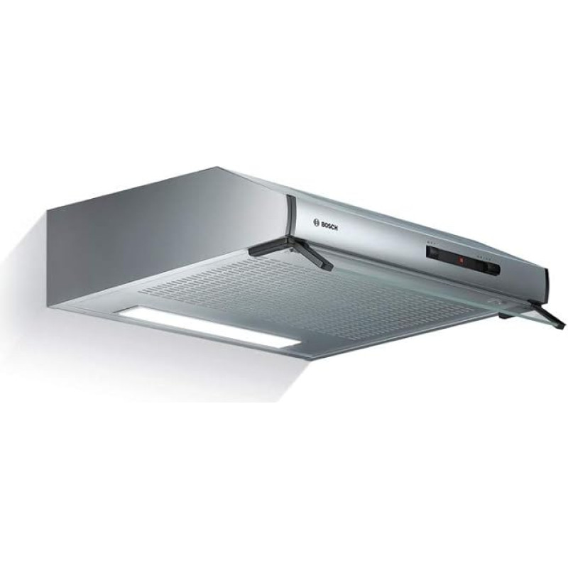 Bosch DUL62FA51 Series 2 Undermount Hood, 60 cm Wide, Recirculation & Exhaust Air, LED Lighting, Even Illumination, Slide Switch, 3 Power Levels, Fleece Filter