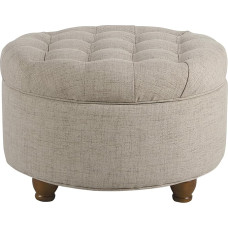 HomePop Ottoman, Hardwood, Plywood, Brown, One Size