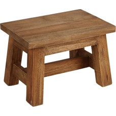 BURI Footstool Side Stool 30 x 20 x 20 cm Wooden Stool Brown Rustic Step Stool Solid Wood Mini Wooden Bench Seat Side Table Flower Stool Maximum Load 150 kg