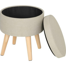 Woltu SH08 Series 2 Stool with Storage Space Footstool Storage Box Removable Lid Padded Canvas Seat Solid Wood