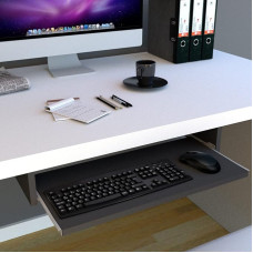 Henor Removable Keyboard Tray Made of FSC Wood 68 x 31 x 9 cm Under Desk Graphite