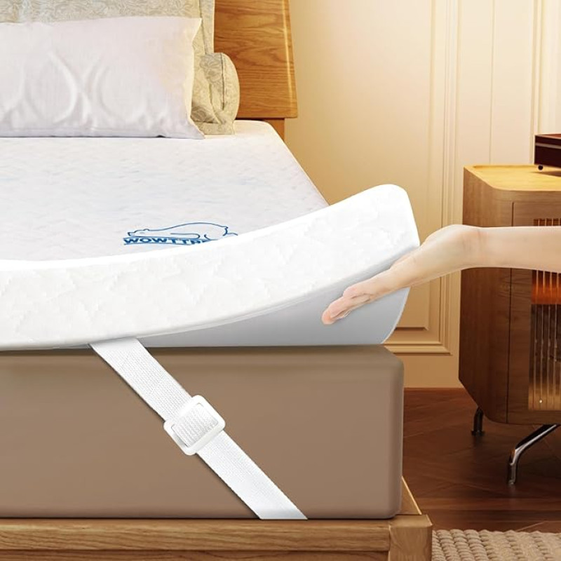 wowttrelax Memory Foam Mattress Topper Double 7cm Thick Orthopedic Cooling Double Mattress Topper for Back Pain Relief, Washable Cover with Elastic Bands 135