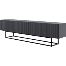 Selsey Veldio TV Cabinet Sideboard 175 cm Black Legs Milled Front Black