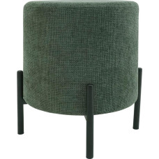 Rebecca Mobili RE7060 Modern Stool Low Footstool Pouf Dark Green Polyester Fabric Steel Padded Round for Living Room Dimensions H x W x D: 43.5 x 38 x 38 cm