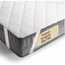 SoNiT home decor Single Bed Topper - Topper for Single Bed 80 x 190 cm - Mattress Topper - Temperature Regulating - Dimensionally Stable - Made in Italy