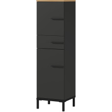 Germania Medium Cabinet 2671-549 GW-Yonkers in Graphite / Navarre Oak Nb., with Self-Closing Drawers, 34 x 123 x 34 cm (W x H x D)