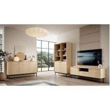 Lomadox Living Room Set Living Room Furniture Including Sideboard TV Lowboard Shelf Cabinet in Oak 3-Piece