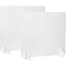 PATIKIL Schreibtisch-Trennwand, 2er-Set, 61 x 61 cm, akustisch, freistehend, Schreibtisch-Trennwand mit 4 Stützfüßen für Bibliothek, Büro, Arbeitsplatz, Weiß