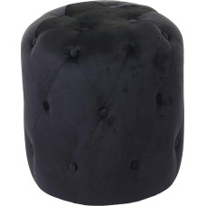 Mendler HWC-D22 Ottoman Stool 42 x 39 cm MVG Certified Velvet Black