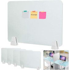 Nisorpa 4 Pack Frosted Acrylic Desk Divider 60x40cm Office Divider for Counter Table and Desk Portable Desk Divider with Clamps